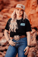 Lazy J Ranch Turquoise Breakaway Short Sleeve T-Shirt - Black-