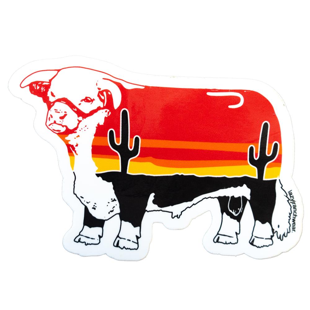 Lazy J Ranch Wear Cactus Sunrise Sticker-Lazy J Ranch Wear