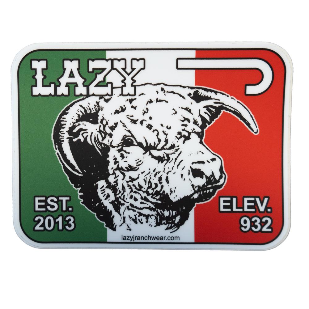 Lazy J Ranch Wear Mexico Elevation Lazy J Sticker-Lazy J Ranch Wear