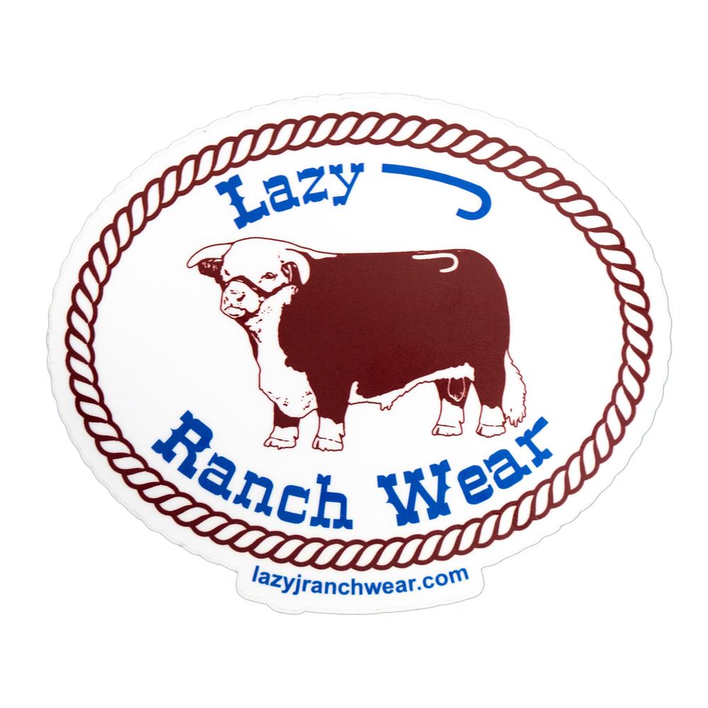 Lazy J Ranch Wear Red White Blue Original Lazy J Sticker - RWB-STK-Lazy J Ranch Wear