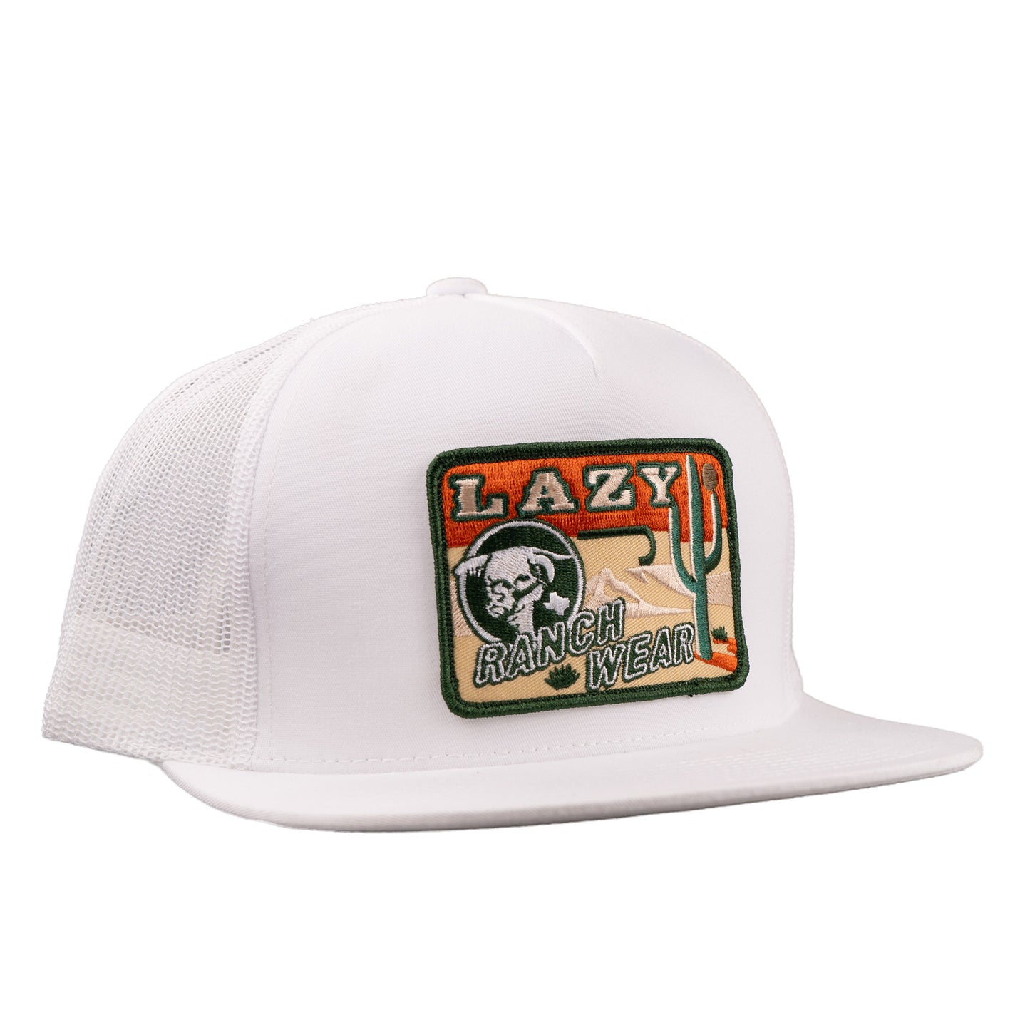 Lazy J Ranch White Big Bend Classic Five Panel Trucker Hat-