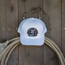 Lazy J Ranch White Black Arrowhead Mid Profile Trucker Hat-