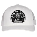 Lazy J Ranch White Black Arrowhead Mid Profile Trucker Hat-