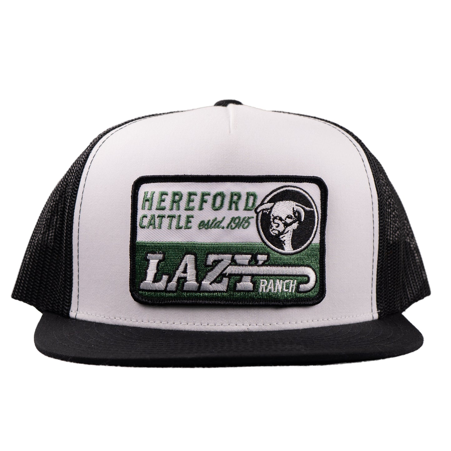 Lazy J Ranch White & Black Shafter Classic Five Panel Trucker Hat-Lazy J Ranch Wear