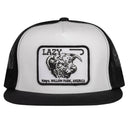 Lazy J Ranch White & Black Willow Cattle Headquarters Classic Five Panel Trucker Hat-