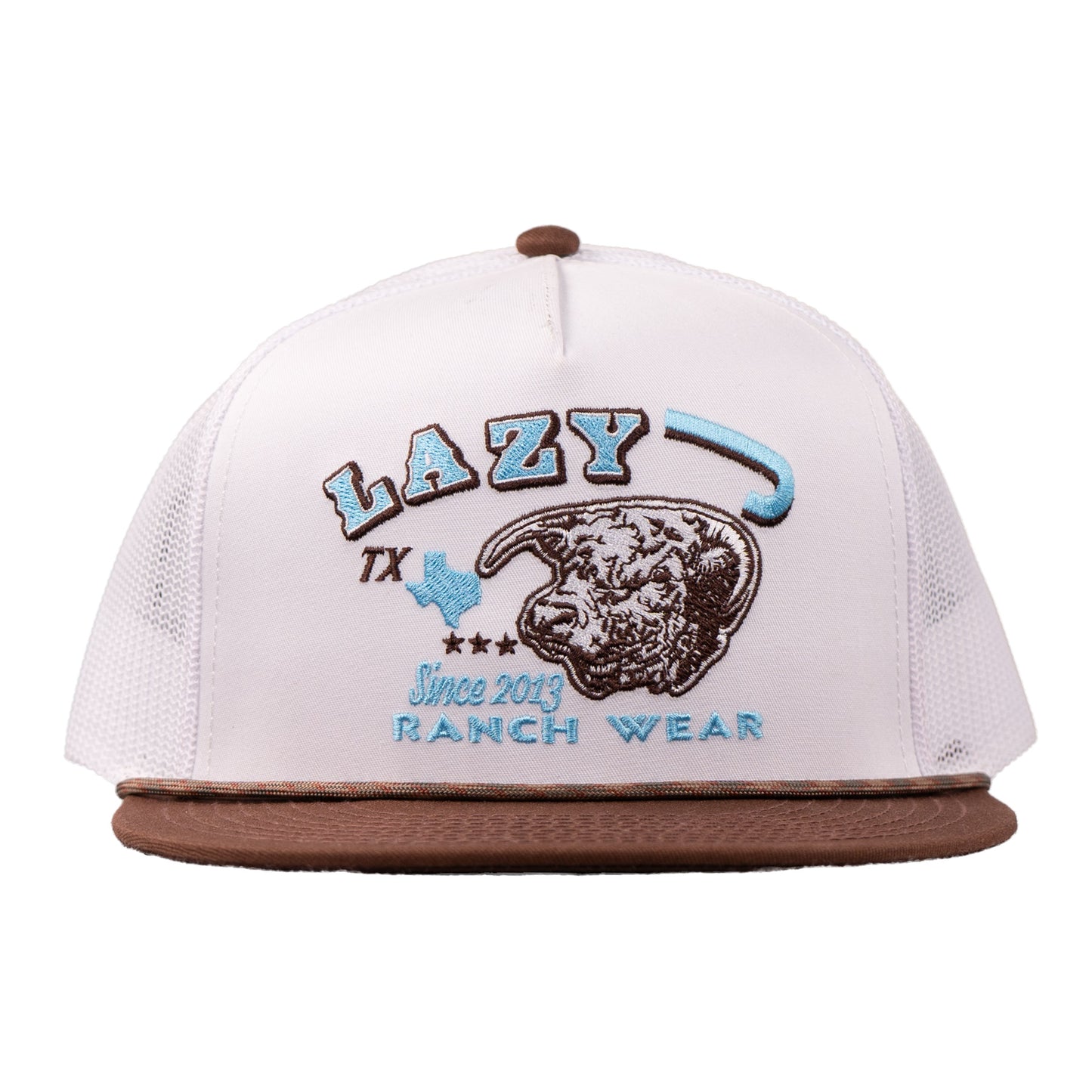 Lazy J Ranch White & Brown Desert Frost Classic Rope Trucker Hat-