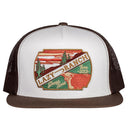 Lazy J Ranch White & Brown Desert Show Time Classic Five Panel Trucker Hat-