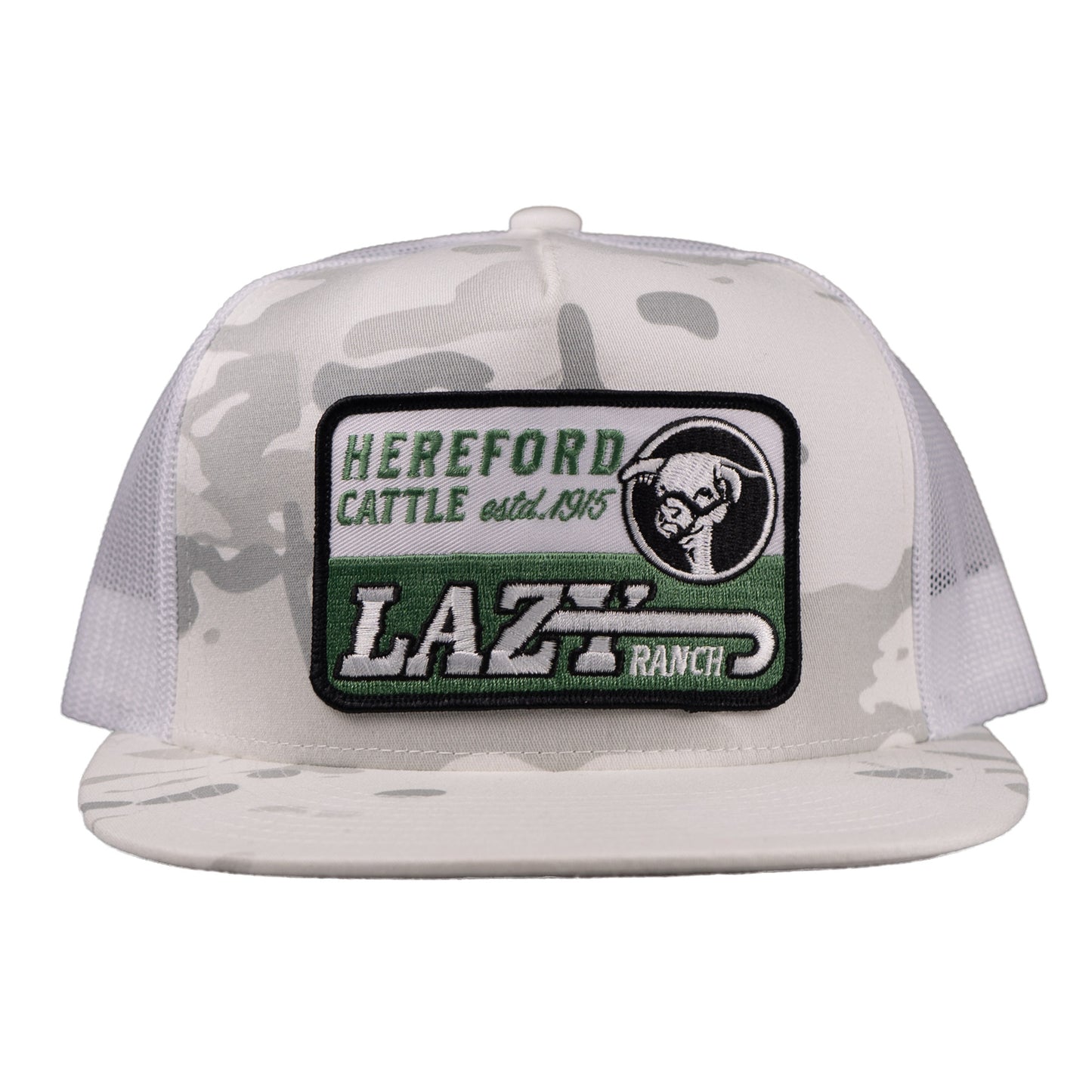 Lazy J Ranch White Camoflauge Shafter Classic Five Panel Trucker Hat-Lazy J Ranch Wear