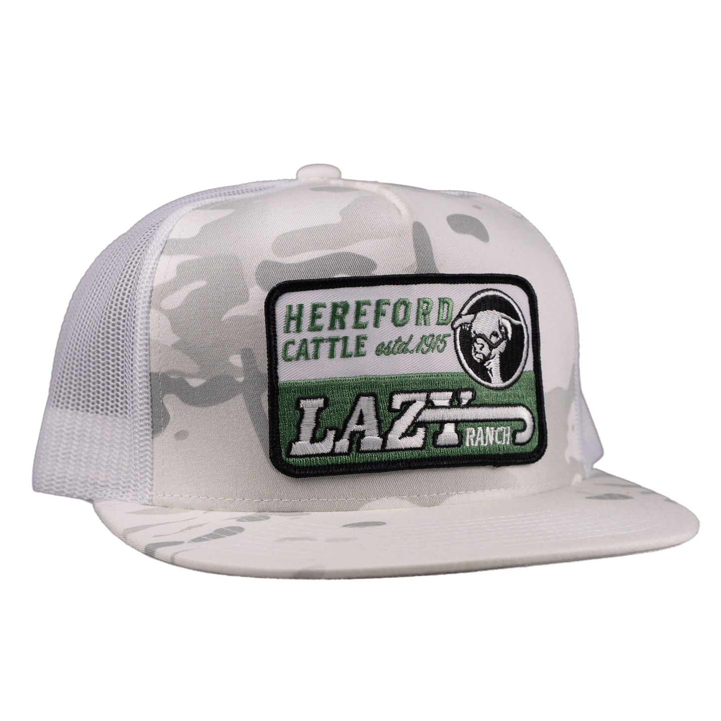 Lazy J Ranch White Camoflauge Shafter Classic Five Panel Trucker Hat-Lazy J Ranch Wear