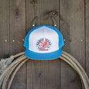 Lazy J Ranch White & Carolina Blue Turquoise Arrowhead Classic Five Panel Trucker Hat-