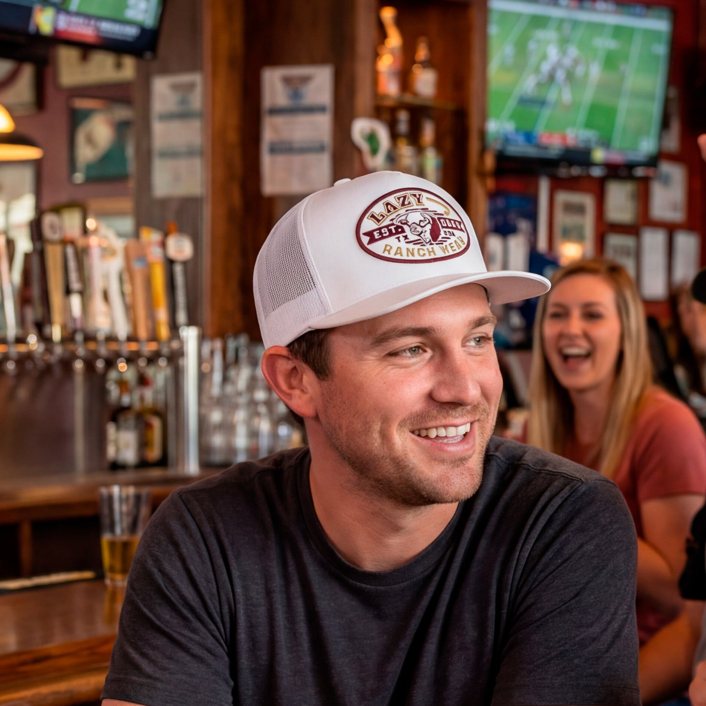 Lazy J Ranch White Cattle King Classic Five Panel Trucker Hat-Lazy J Ranch Wear