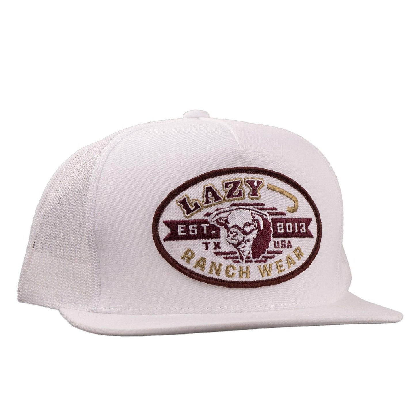 Lazy J Ranch White Cattle King Classic Five Panel Trucker Hat-