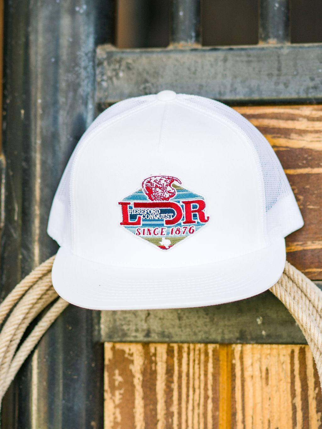 ダイコー ランスマン LANS-88FLAT Lazy J Ranch White Conquest Classic Five Panel Trucker Hat