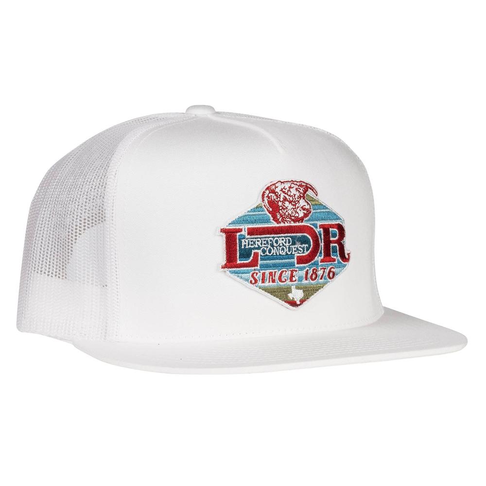 Lazy J Ranch White Conquest Classic Five Panel Trucker Hat-Lazy J Ranch Wear