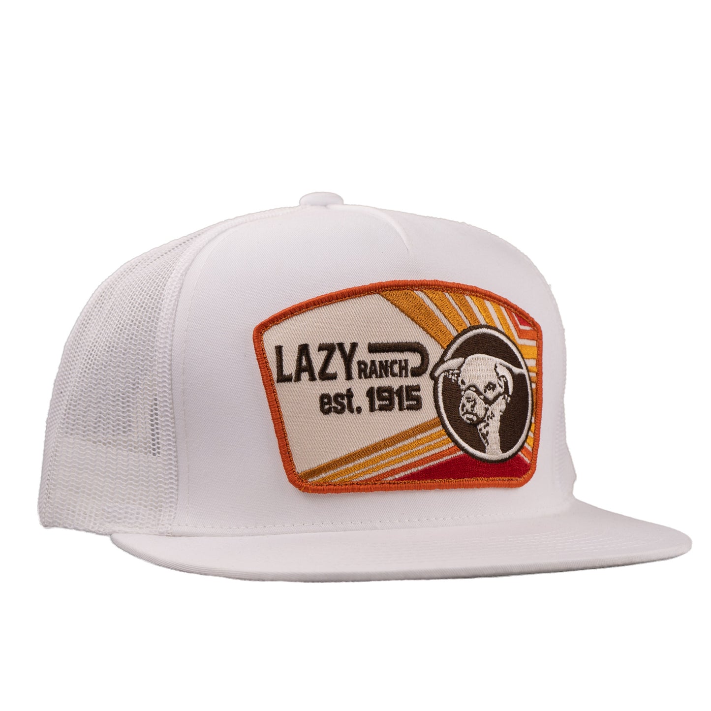 Lazy J Ranch White Daybreak Classic Five Panel Trucker Hat-Lazy J Ranch Wear