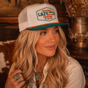 Lazy J Ranch White & Green Enchanted Classic Rope Trucker Hat-