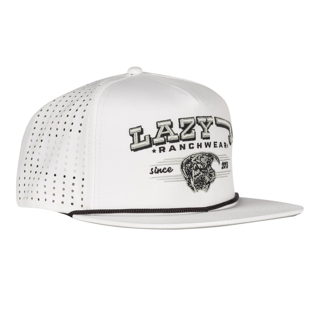 Lazy J Ranch White Hereford Bull Western Performance Rope Trucker Hat-Lazy J Ranch Wear