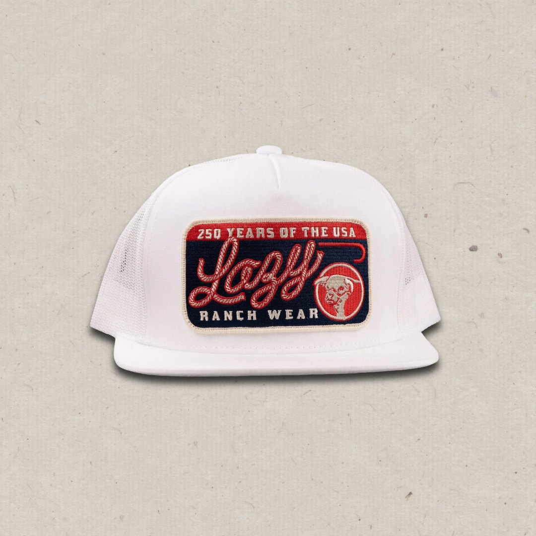 Lazy J Ranch White Heritage Classic Five Panel Trucker Hat-