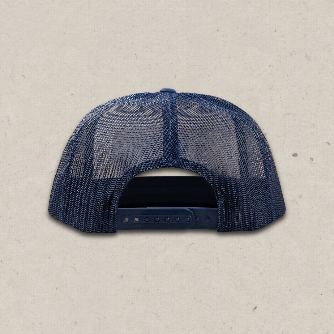 Lazy J Ranch White & Navy Heritage Classic Five Panel Trucker Hat-