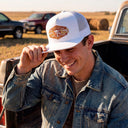 Lazy J Ranch White Pecos Classic Five Panel Trucker Hat-