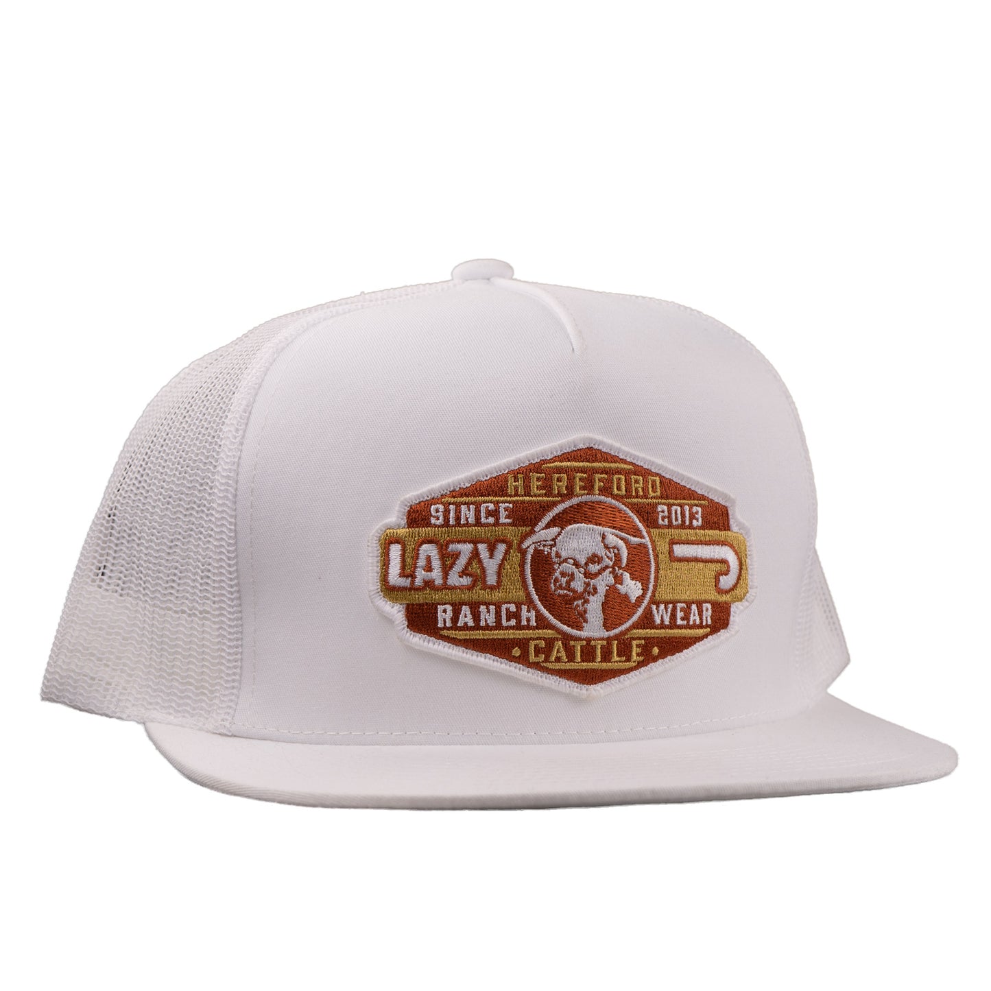 Lazy J Ranch White Pecos Classic Five Panel Trucker Hat-