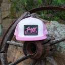 Lazy J Ranch White & Pink Breakaway Classic Five Panel Trucker Hat-