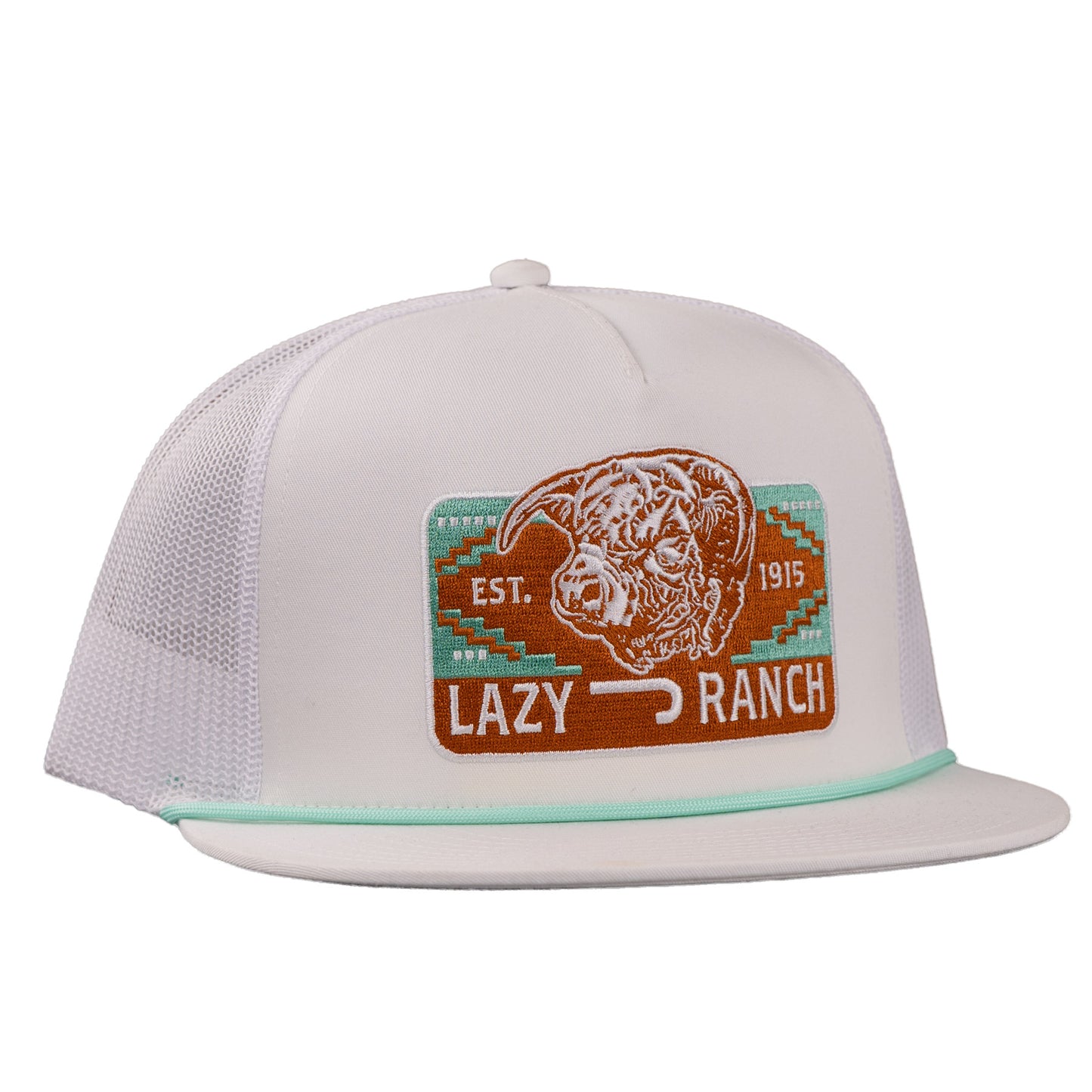 Lazy J Ranch White Presidio Classic Rope Trucker Hat-