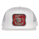 Lazy J Ranch White Red America's Best Brand Classic Five Panel Trucker Hat-