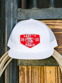 Lazy J Ranch White Red Ranch Classic Five Panel Trucker Hat-