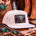 Lazy J Ranch White Red Rock Classic Rope Trucker Hat-