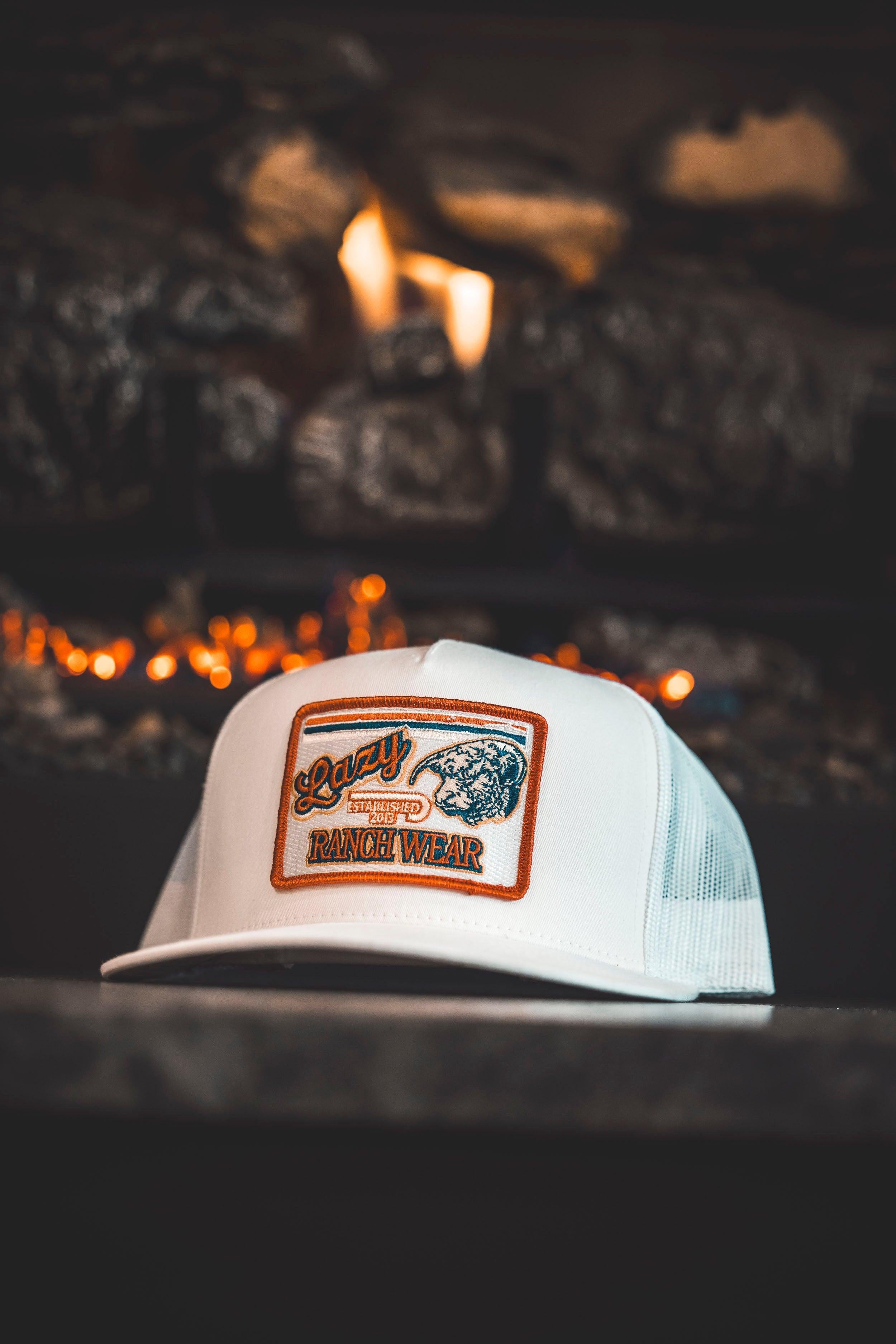 Lazy J Ranch White Retro Hereford Classic Five Panel Trucker Hat