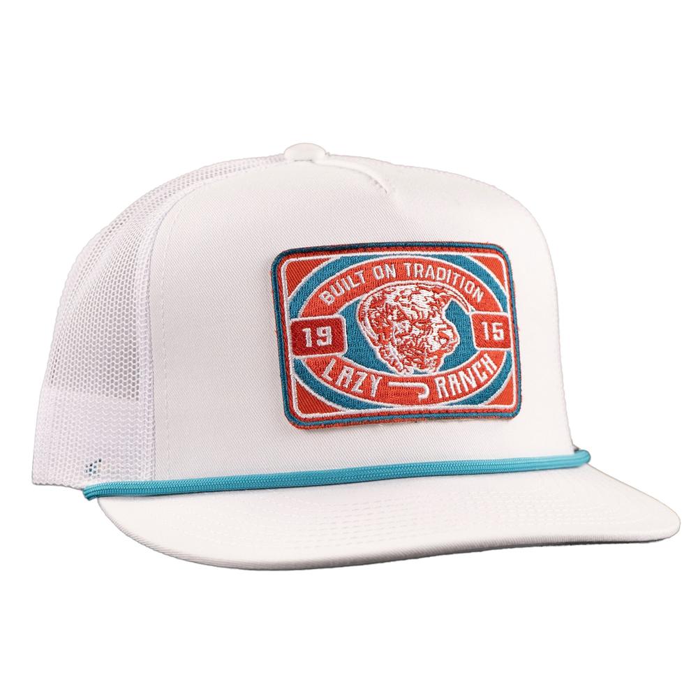 Lazy J Ranch White Round Pen Classic Rope Trucker Hat-Lazy J Ranch Wear