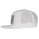 Lazy J Ranch White Silver Grey Sunset Retro Classic Five Panel Trucker Hat-