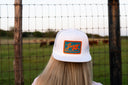 Lazy J Ranch White Teal Breakaway Classic Five Panel Trucker Hat-