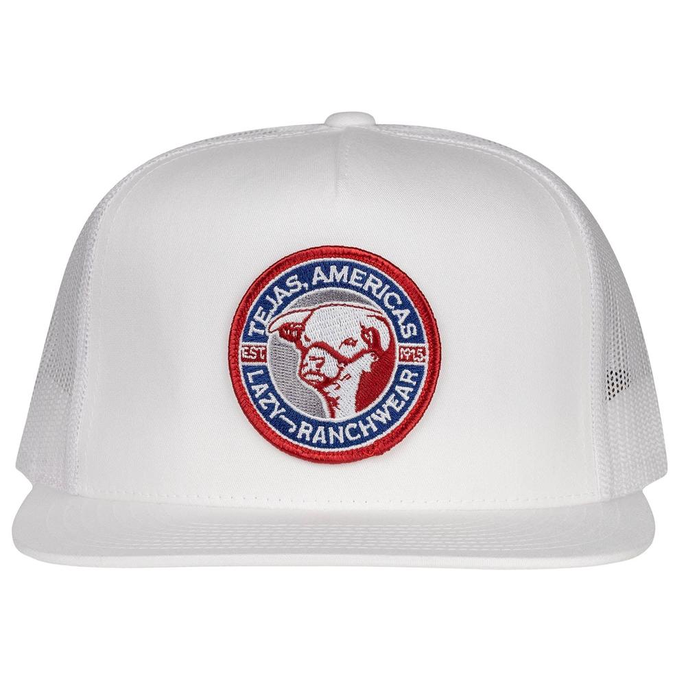 Lazy J Ranch White Tejas Classic Five Panel Trucker Hat-Lazy J Ranch Wear