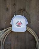 Lazy J Ranch White Turquoise Arrowhead Mid Profile Trucker Hat-