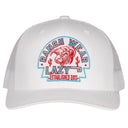 Lazy J Ranch White Turquoise Arrowhead Mid Profile Trucker Hat-