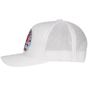Lazy J Ranch White Turquoise Arrowhead Mid Profile Trucker Hat-