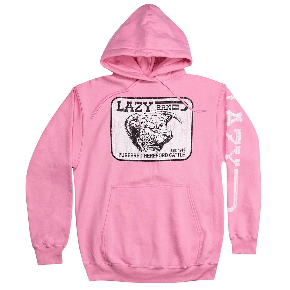 Lazy J Ranch Willow Cattle Headquarters Pullover Hoodie - Pink-Lazy J Ranch Wear