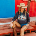 Lazy J Ranch Women's Freedom Cropped Sweatshirt - Pepper-