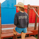 Lazy J Ranch Women's Freedom Cropped Sweatshirt - Pepper-