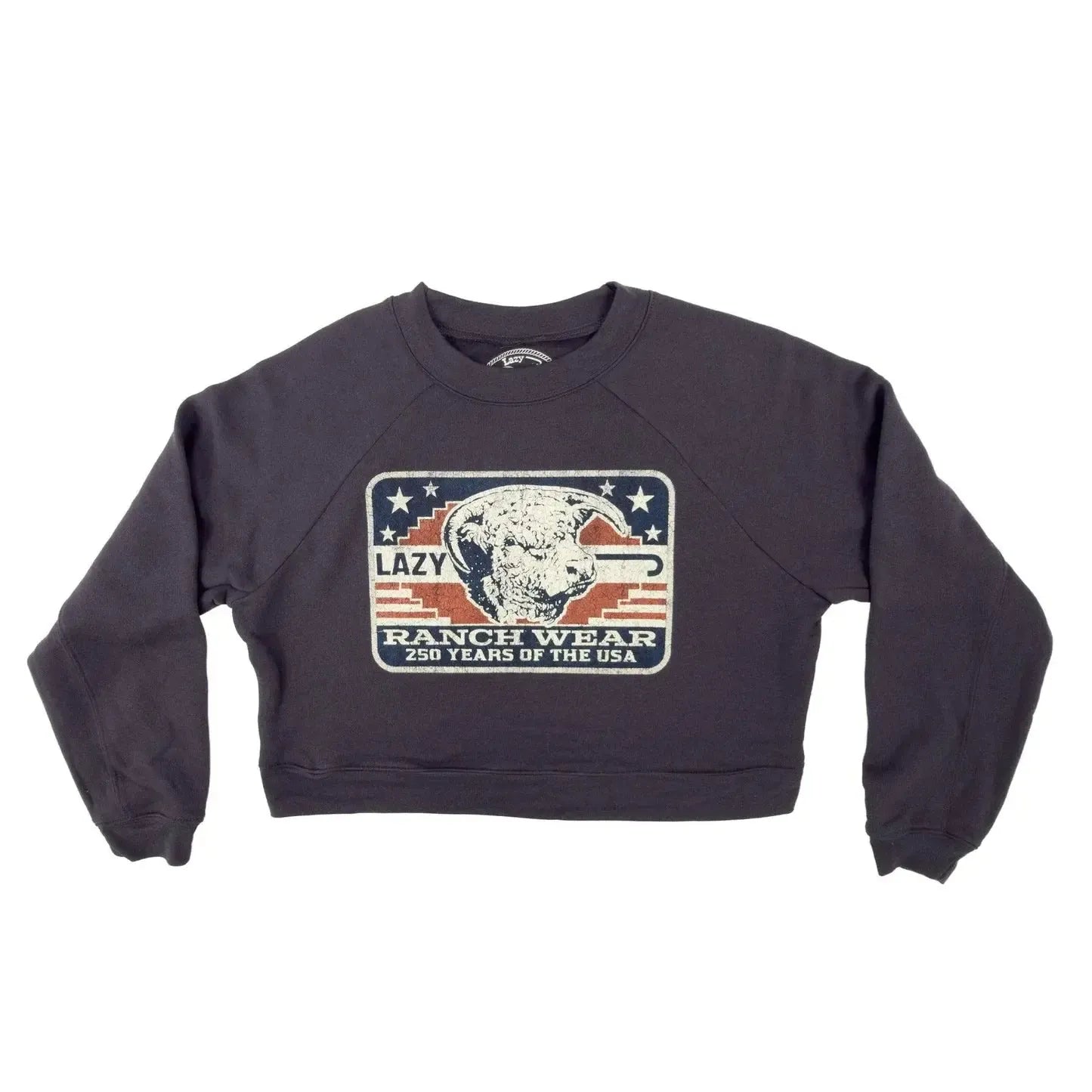 Lazy J Ranch Women's Freedom Cropped Sweatshirt - Pepper-