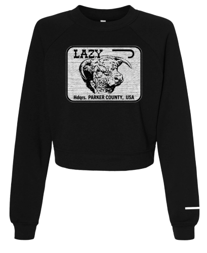 Lazy J Ranch Women's Parker County Cropped Sweatshirt - Black-