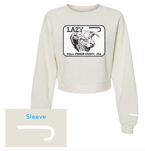 Lazy J Ranch Women's Parker County Cropped Sweatshirt - Ivory-