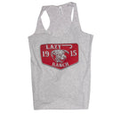 Lazy J Ranch Women's Red Ranch Logo Racerback Tank Top - White Fleck-