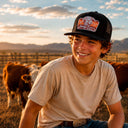 Lazy J Ranch Youth Black Texas Rust Classic Five Panel Trucker Hat-
