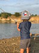 Lazy J Ranch Youth Heather Grey & White Texas Flag Bull Hat-