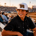 Lazy J Ranch Youth White Gold Rush Classic Five Panel Trucker Hat-