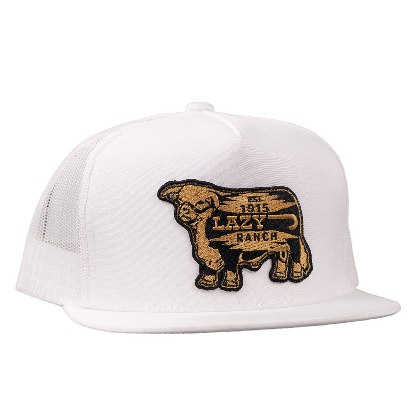 Lazy J Ranch Youth White Gold Rush Classic Five Panel Trucker Hat-