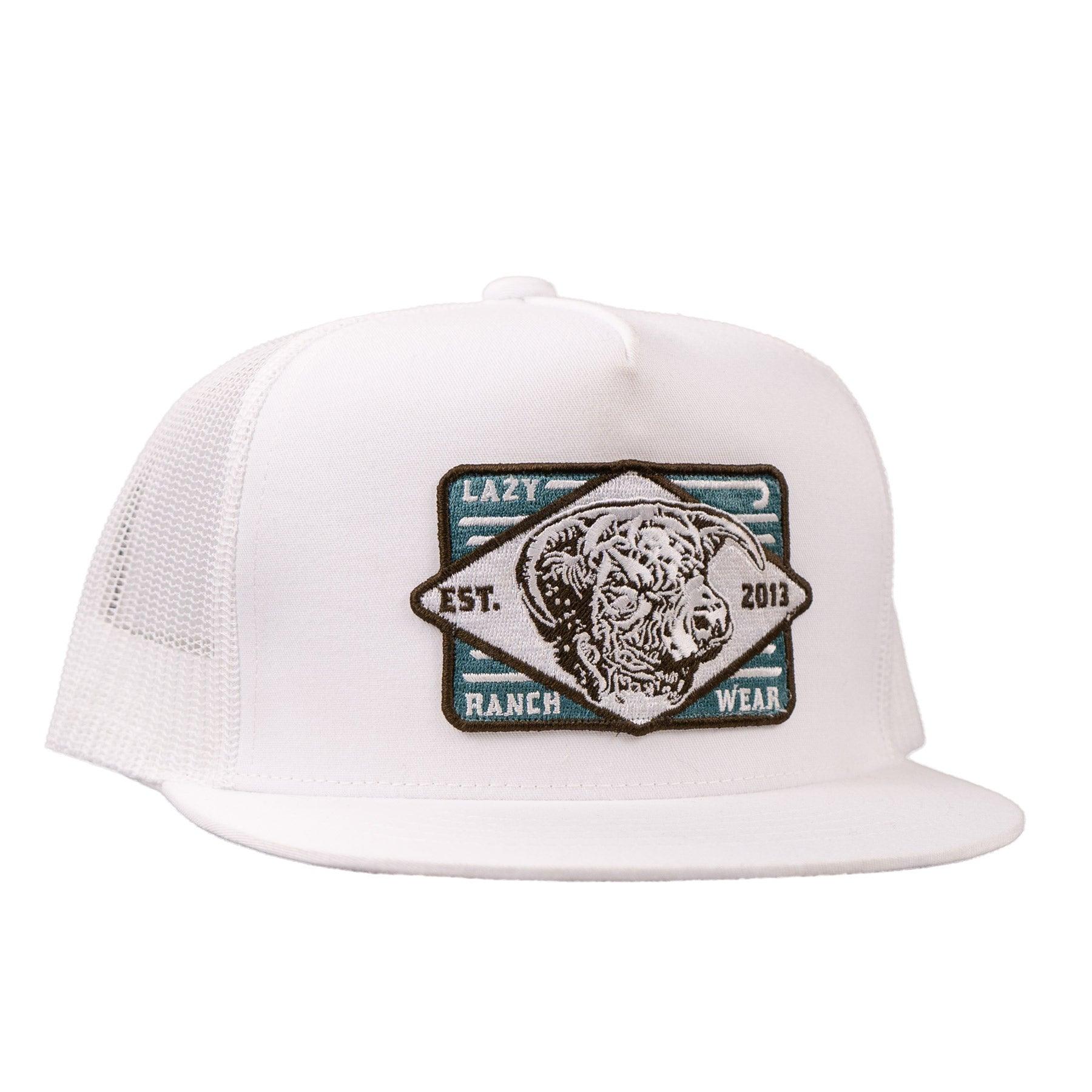 Lazy J Ranch Youth White Iron Horn Classic Five Panel Trucker Hat